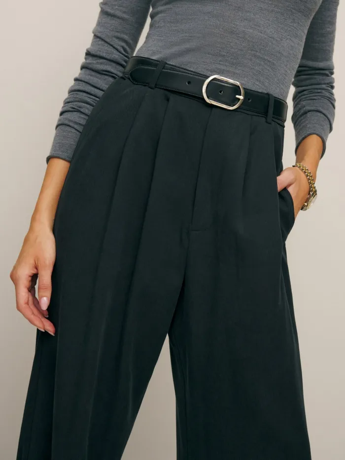 Reformation Pants Petites Mason Pant Black 8211 Women