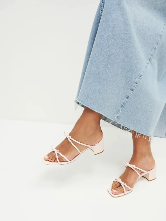 Reformation Sandals Elodie Block Heeled Sandal Pearlized Morning Dew 8211 Women Reformation Sandals Elodie Block Heeled Sandal Pearlized Morning Dew 8211 Women