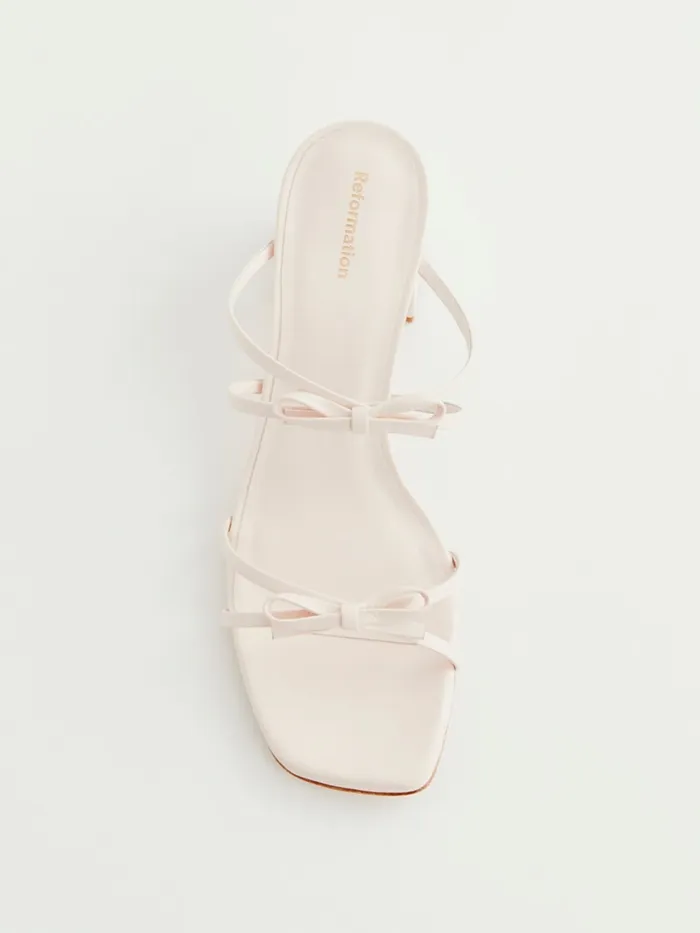 Reformation Sandals Elodie Block Heeled Sandal Pearlized Morning Dew 8211 Women Reformation Sandals Elodie Block Heeled Sandal Pearlized Morning Dew 8211 Women