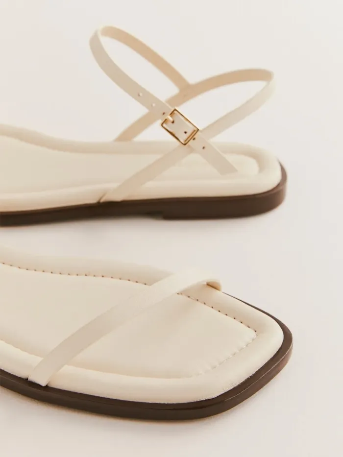 Reformation Sandals Lake Flat Sandal Almond Leather 8211 Women Reformation Sandals Lake Flat Sandal Almond Leather 8211 Women