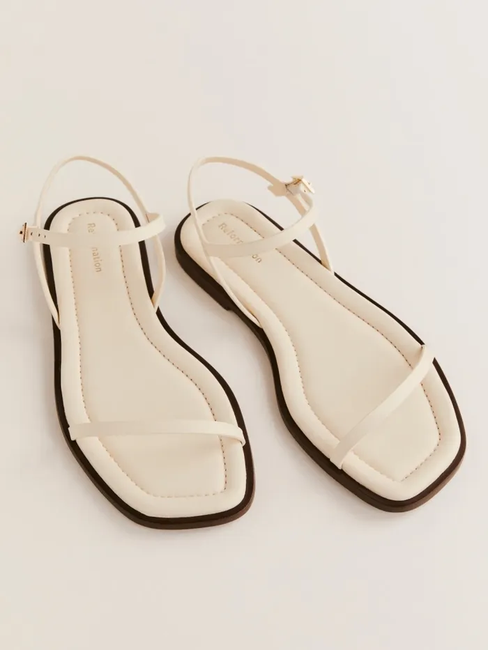 Reformation Sandals Lake Flat Sandal Almond Leather 8211 Women Reformation Sandals Lake Flat Sandal Almond Leather 8211 Women
