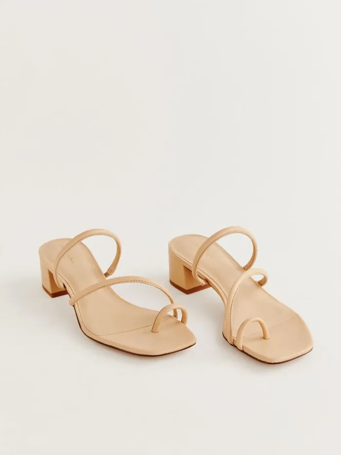 Reformation Sandals Meena Toe Ring Block Heel Sandal Porcini Leather 8211 Women Reformation Sandals Meena Toe Ring Block Heel Sandal Porcini Leather 8211 Women
