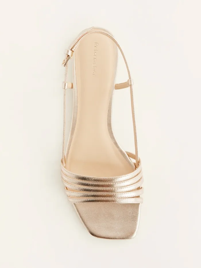 Reformation Sandals Millie Lattice Flat Sandal Gold 8211 Women