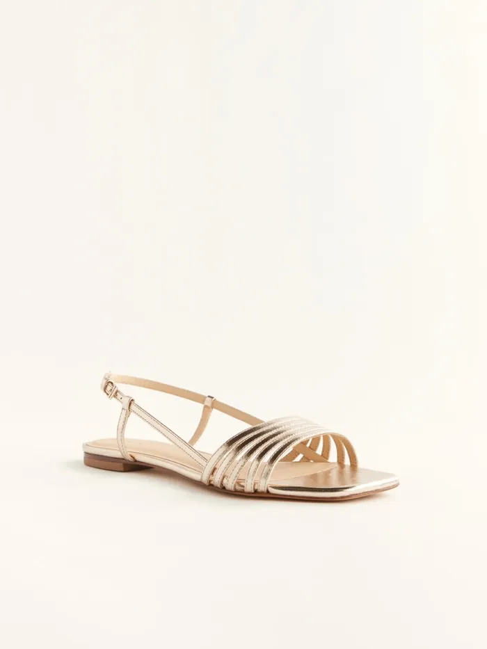 Reformation Sandals Millie Lattice Flat Sandal Gold 8211 Women