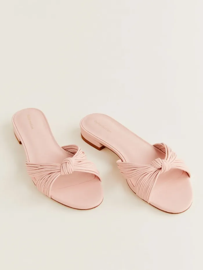 Reformation Sandals Peridot Mignon Knot Flat Sandal Rosewater Leather 8211 Women Reformation Sandals Peridot Mignon Knot Flat Sandal Rosewater Leather 8211 Women