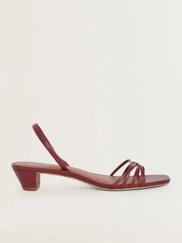 Reformation Sandals Wiley Heeled Sandal Brick Red Leather 8211 Women