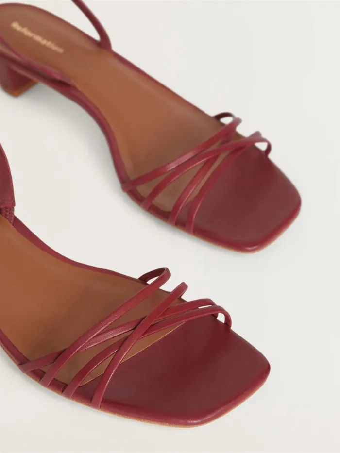 Reformation Sandals Wiley Heeled Sandal Brick Red Leather 8211 Women Reformation Sandals Wiley Heeled Sandal Brick Red Leather 8211 Women
