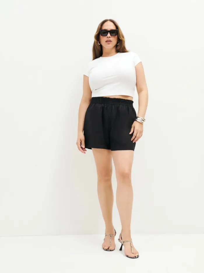 Reformation Shorts Mila Linen Short Es Black 8211 Women Reformation Shorts Mila Linen Short Es Black 8211 Women