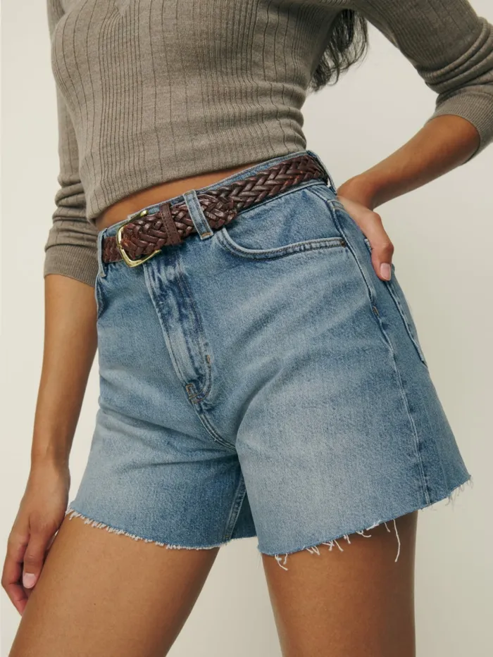 Reformation Shorts Wilder High Rise Relaxed Jean Shorts Galway 8211 Women