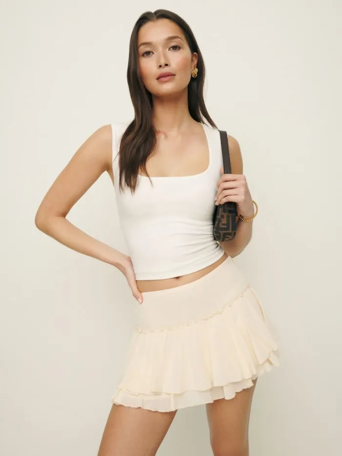 Reformation Skirts Adina Low Waist Skirt Sugar 8211 Women