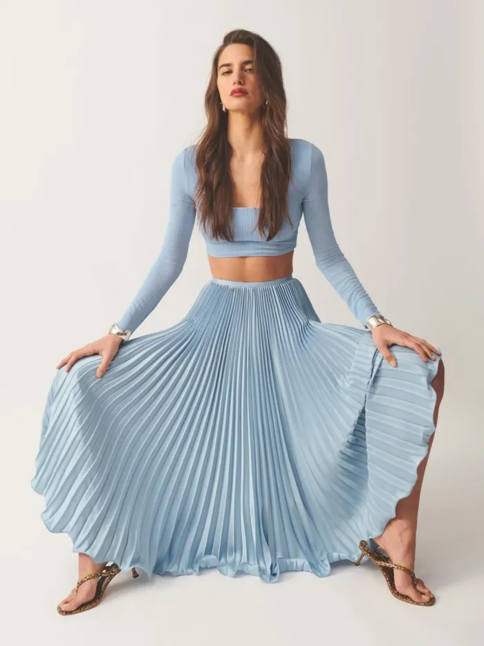 Reformation Skirts Bala Satin Skirt Mineral 8211 Women