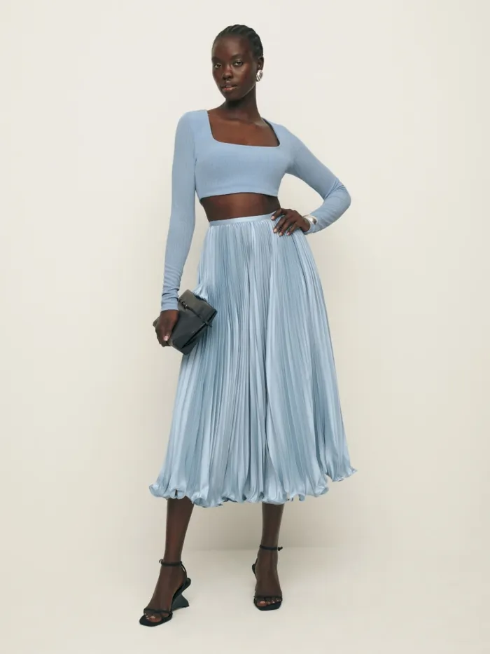 Reformation Skirts Bala Satin Skirt Mineral 8211 Women