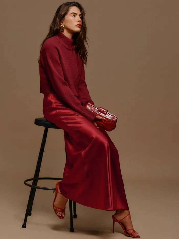 Reformation Skirts Bella Silk Skirt Sangre 8211 Women