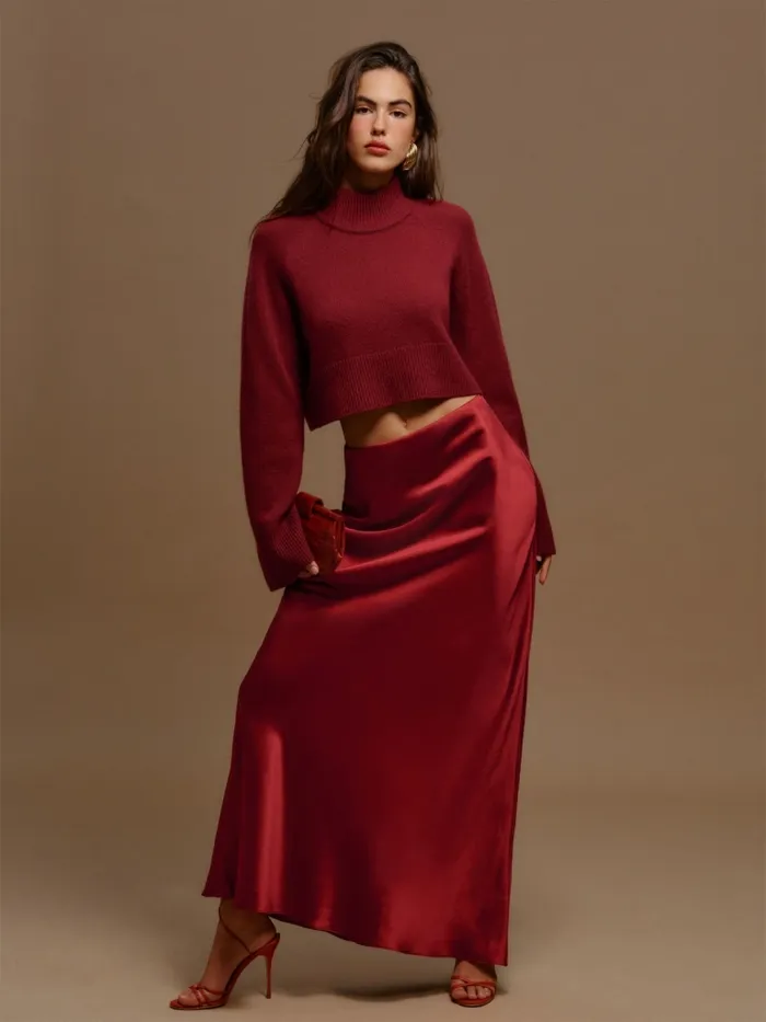 Reformation Skirts Bella Silk Skirt Sangre 8211 Women