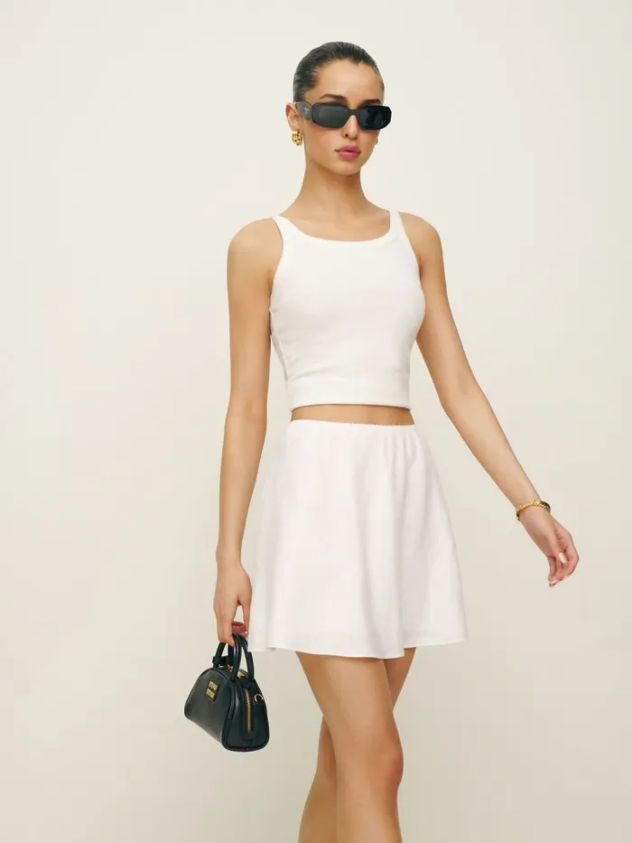Reformation Skirts Brandy Linen Skirt White 8211 Women