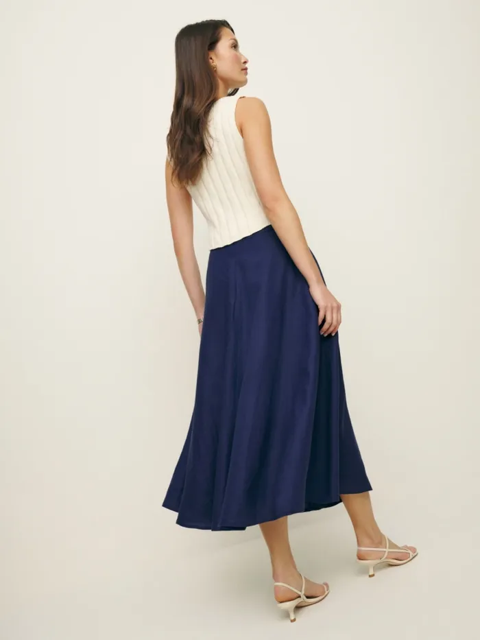 Reformation Skirts Maia Linen Skirt Danube 8211 Women Reformation Skirts Maia Linen Skirt Danube 8211 Women