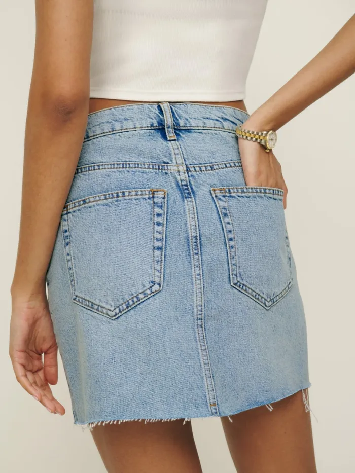 Reformation Skirts Nina Denim Mini Skirt Folsom 8211 Women