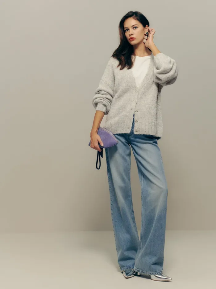 Reformation Sweaters Aden Cardigan Foggy 8211 Women