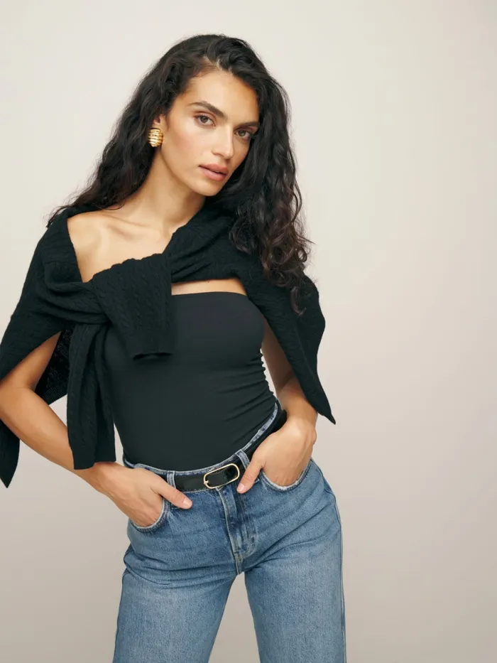 Reformation Sweaters Giusta Cropped Cashmere Cardigan Black 8211 Women