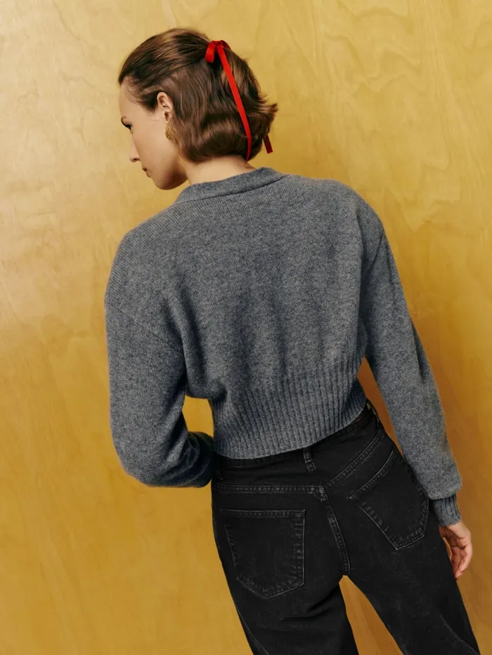 Reformation Sweaters Hana Cashmere Sweater Cardigan Thunder 8211 Women