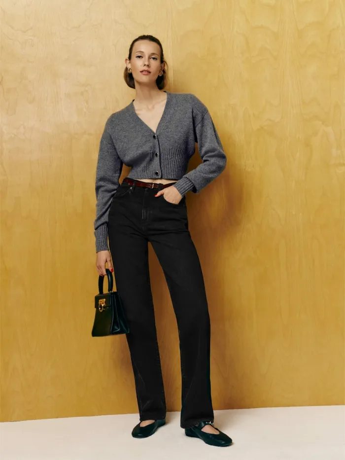 Reformation Sweaters Hana Cashmere Sweater Cardigan Thunder 8211 Women