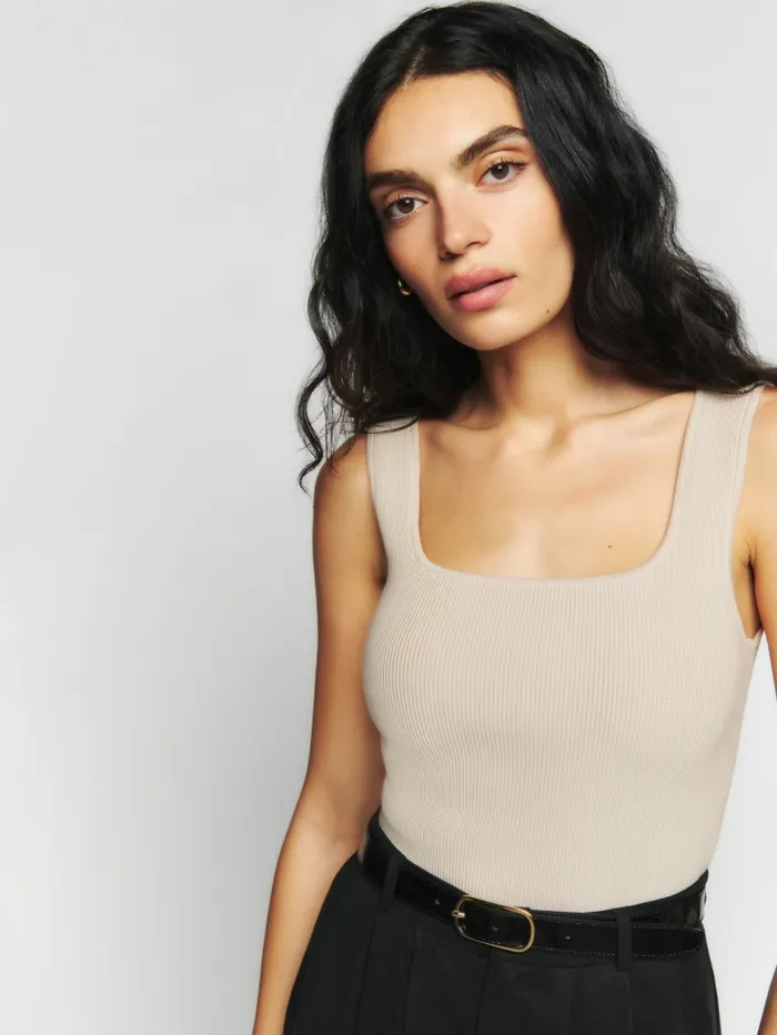 Reformation Sweaters Julia Ribbed Sweater Tank Coyote 8211 Women Reformation Sweaters Julia Ribbed Sweater Tank Coyote 8211 Women