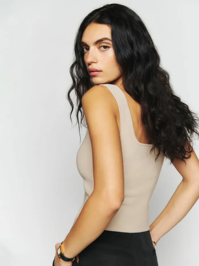 Reformation Sweaters Julia Ribbed Sweater Tank Coyote 8211 Women Reformation Sweaters Julia Ribbed Sweater Tank Coyote 8211 Women