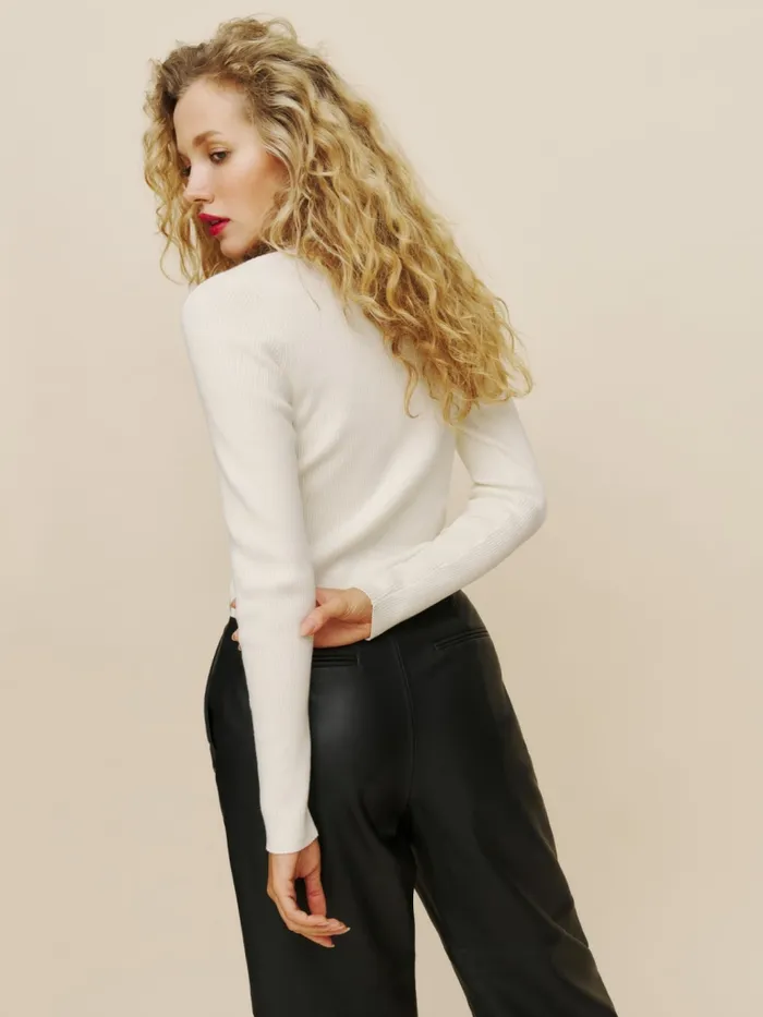 Reformation Sweaters Kaitlyn Cotton Cardigan Fior Di Latte 8211 Women