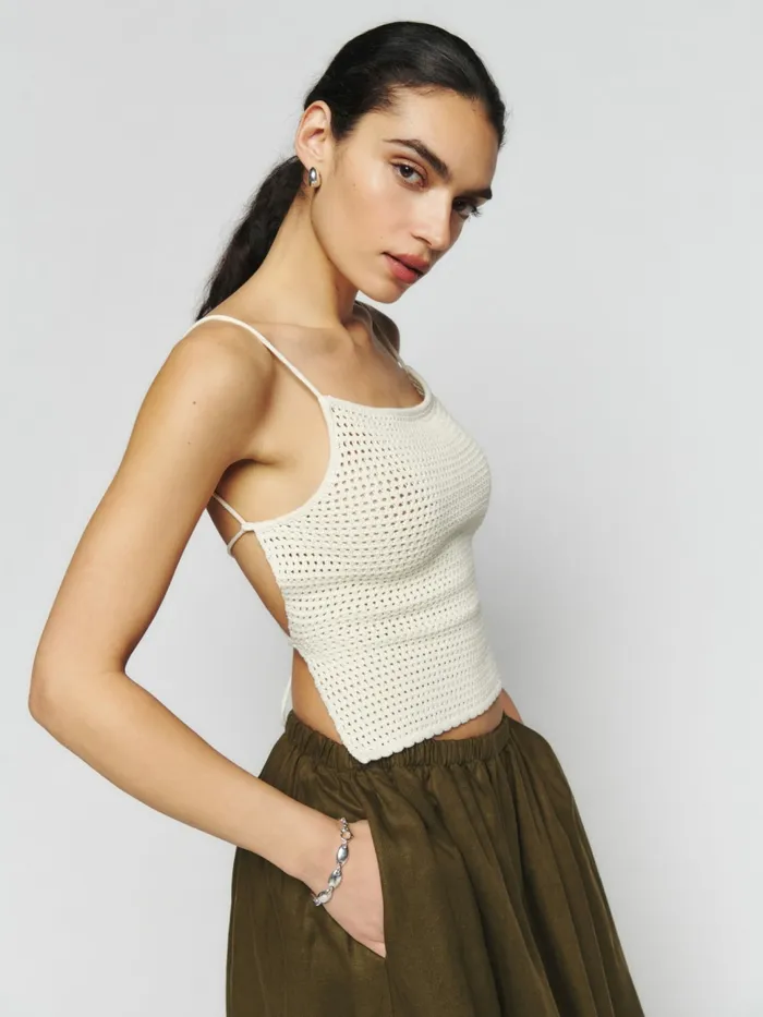 Reformation Sweaters Linda Cotton Open Back Tank Fior Di Latte 8211 Women Reformation Sweaters Linda Cotton Open Back Tank Fior Di Latte 8211 Women