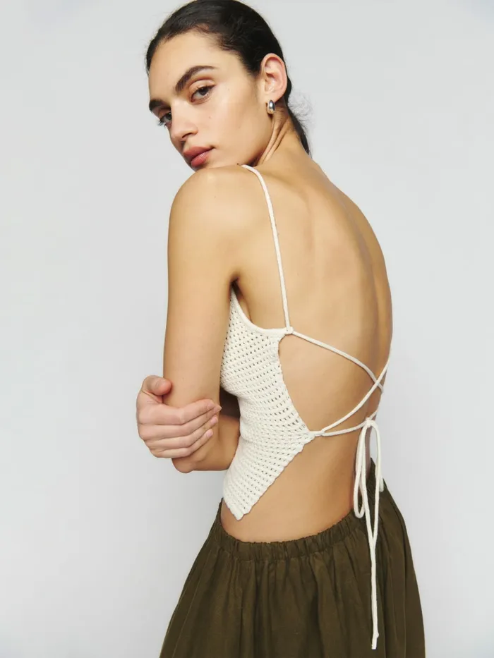 Reformation Sweaters Linda Cotton Open Back Tank Fior Di Latte 8211 Women Reformation Sweaters Linda Cotton Open Back Tank Fior Di Latte 8211 Women