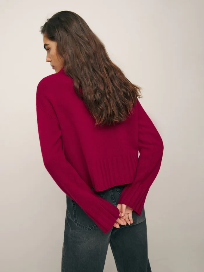Reformation Sweaters Mer Regenerative Wool Sweater Dark Cherry 8211 Women