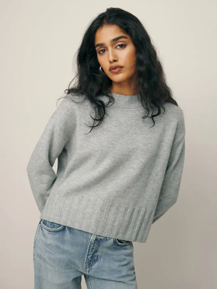 Reformation Sweaters Mer Regenerative Wool Sweater Foggy 8211 Women