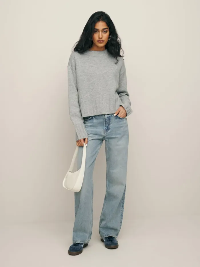 Reformation Sweaters Mer Regenerative Wool Sweater Foggy 8211 Women