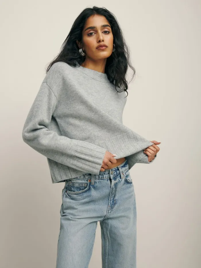Reformation Sweaters Mer Regenerative Wool Sweater Foggy 8211 Women