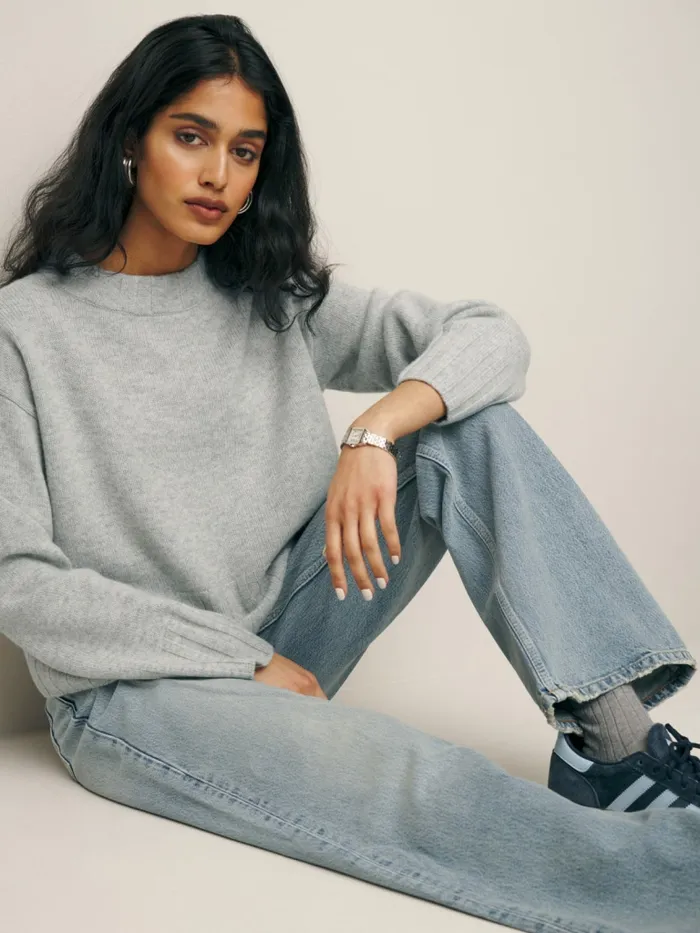 Reformation Sweaters Mer Regenerative Wool Sweater Foggy 8211 Women