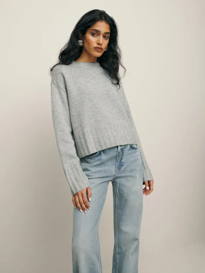 Reformation Sweaters Mer Regenerative Wool Sweater Foggy 8211 Women