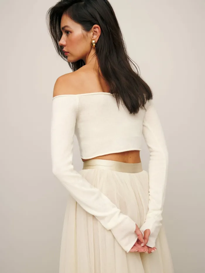 Reformation Sweaters Valeria Cashmere Top Gossamer 8211 Women