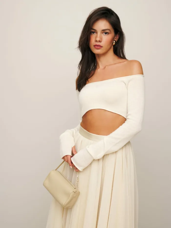 Reformation Sweaters Valeria Cashmere Top Gossamer 8211 Women