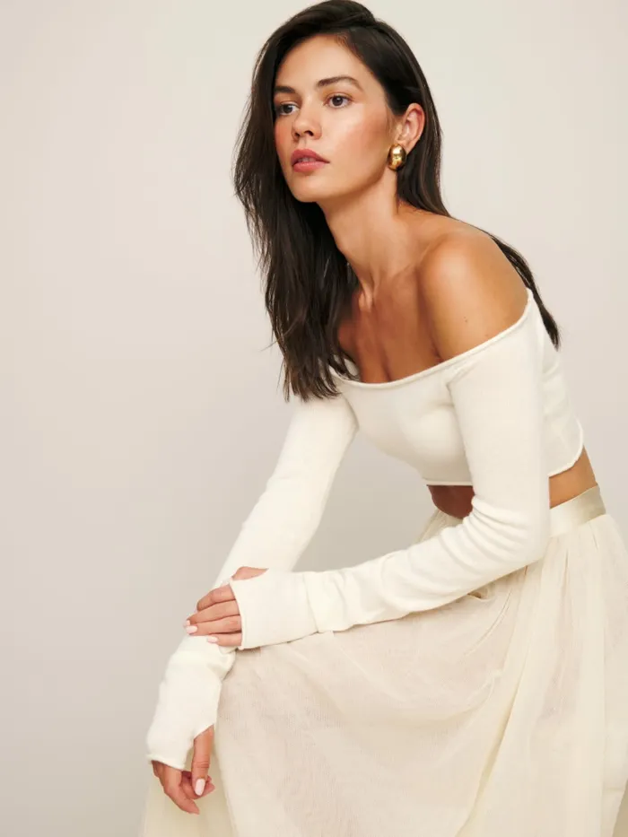 Reformation Sweaters Valeria Cashmere Top Gossamer 8211 Women