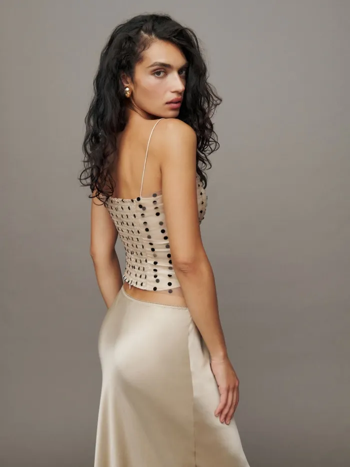Reformation Tops Amber Top Champagne 8211 Women Reformation Tops Amber Top Champagne 8211 Women