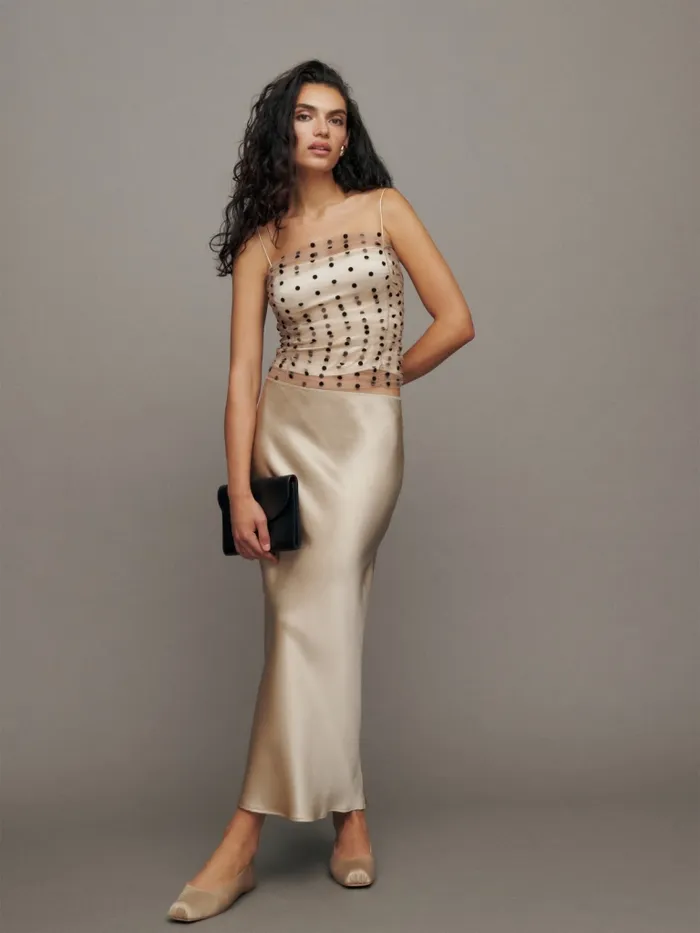 Reformation Tops Amber Top Champagne 8211 Women Reformation Tops Amber Top Champagne 8211 Women