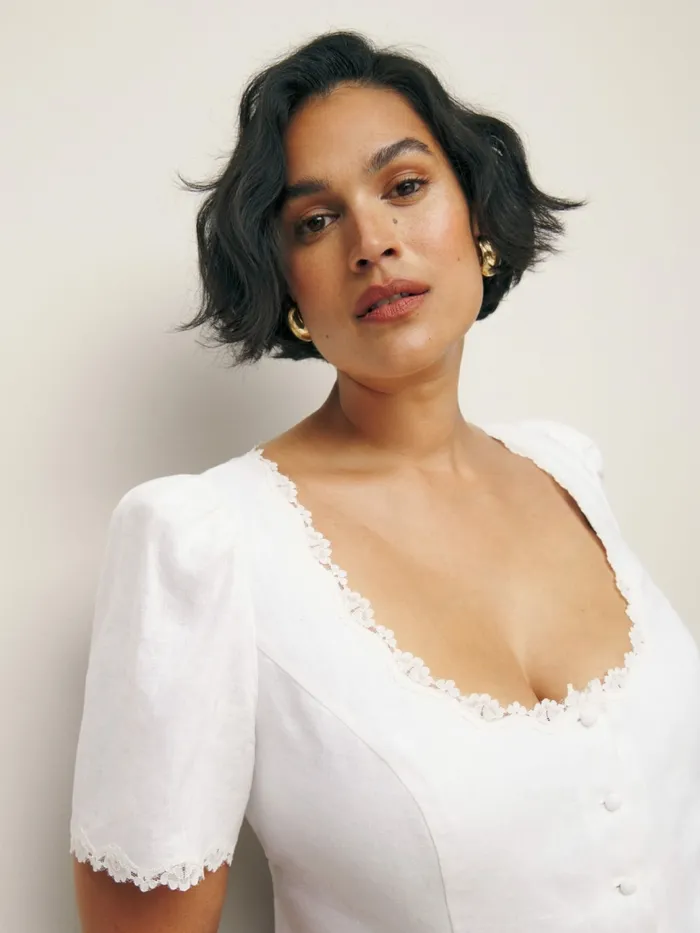 Reformation Tops Anabella Linen Top Es White 8211 Women