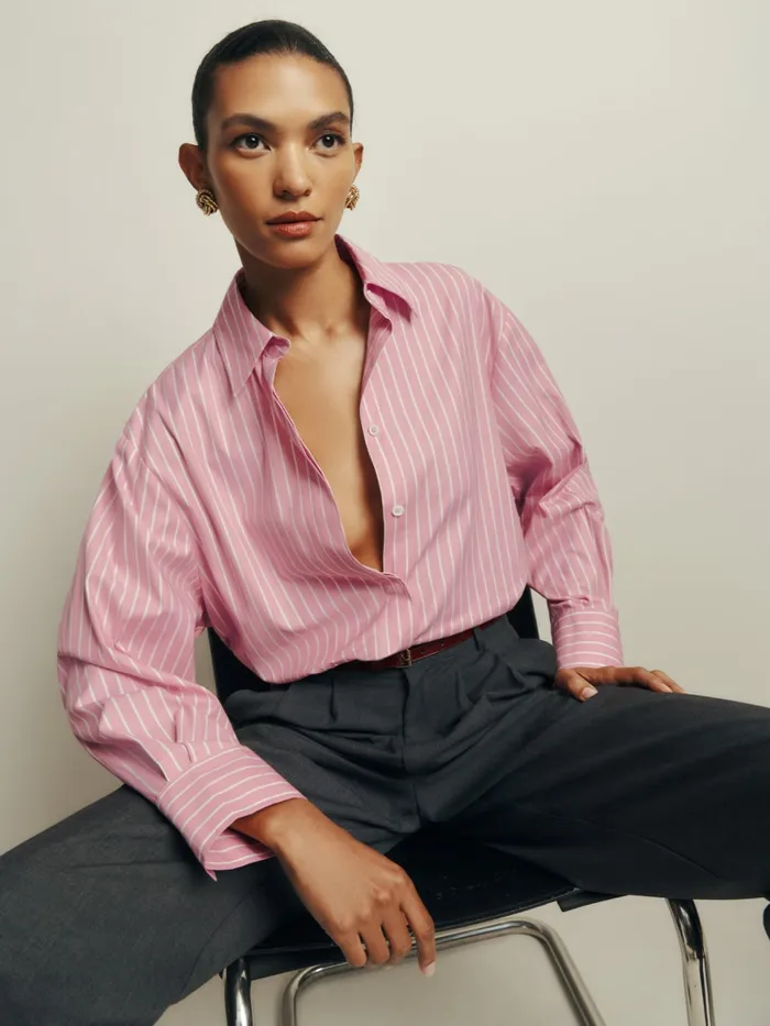 Reformation Tops Andy Oversized Shirt Babygirl Stripe 8211 Women