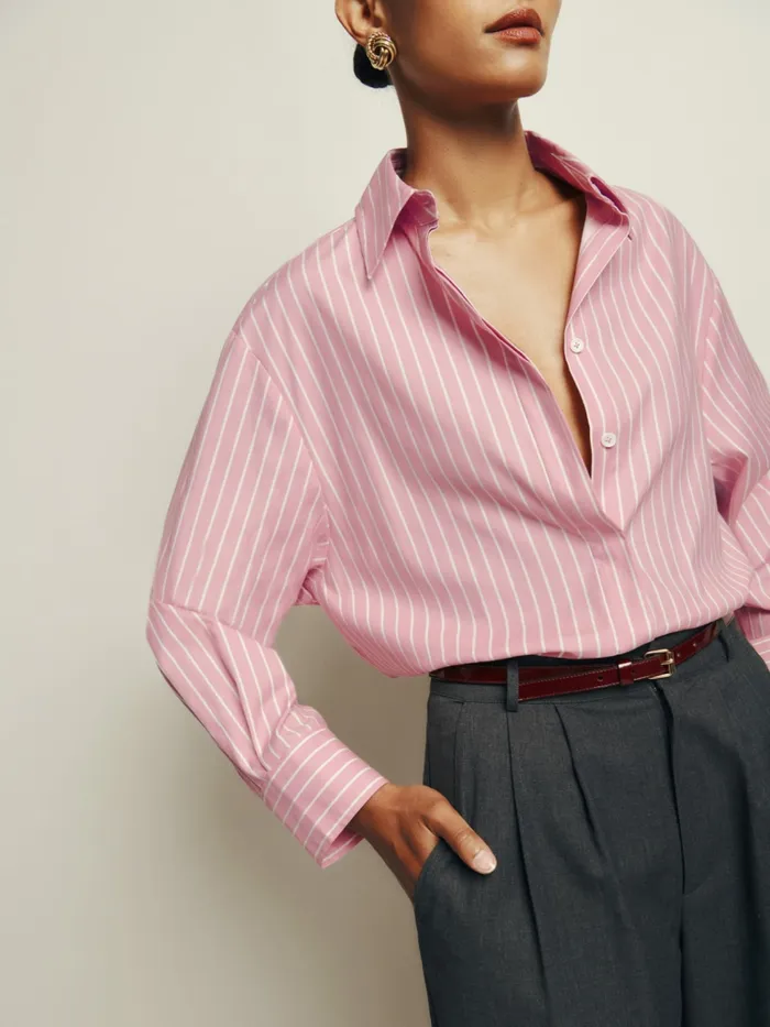 Reformation Tops Andy Oversized Shirt Babygirl Stripe 8211 Women Reformation Tops Andy Oversized Shirt Babygirl Stripe 8211 Women