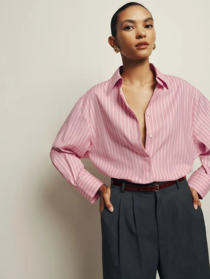Reformation Tops Andy Oversized Shirt Babygirl Stripe 8211 Women Reformation Tops Andy Oversized Shirt Babygirl Stripe 8211 Women