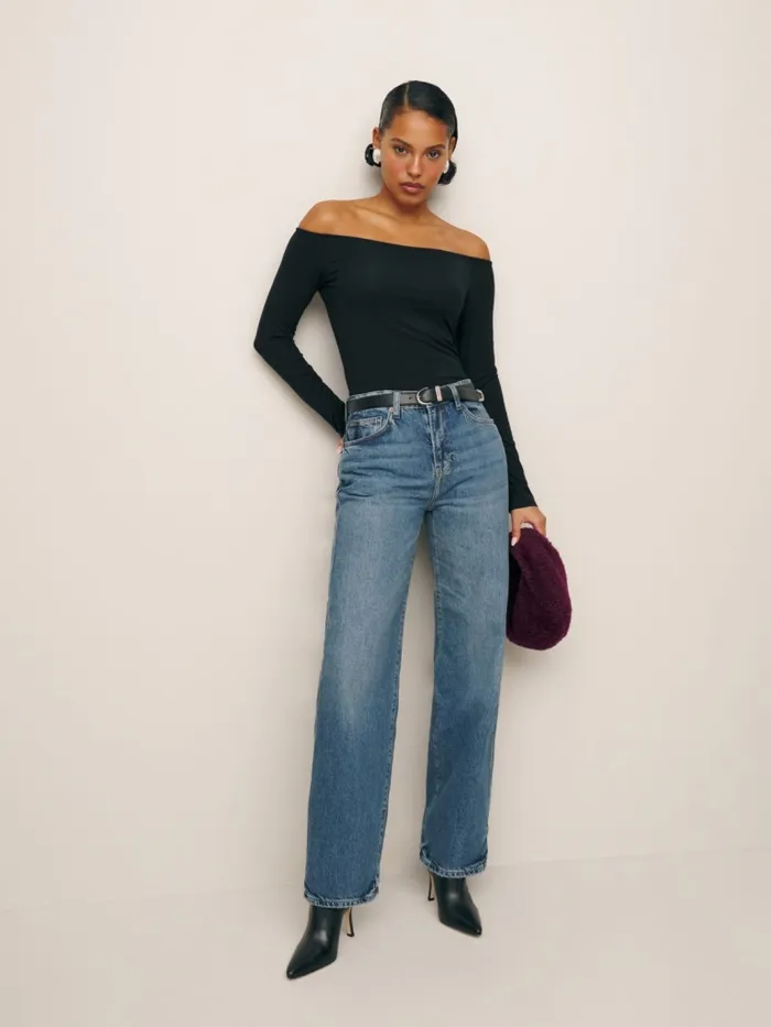 Reformation Tops Anneliese Knit Top Black 8211 Women