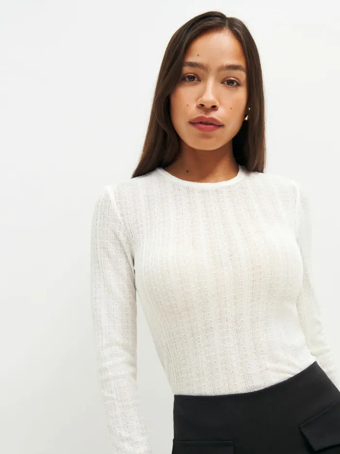 Reformation Tops Ansley Knit Top Ivory 8211 Women