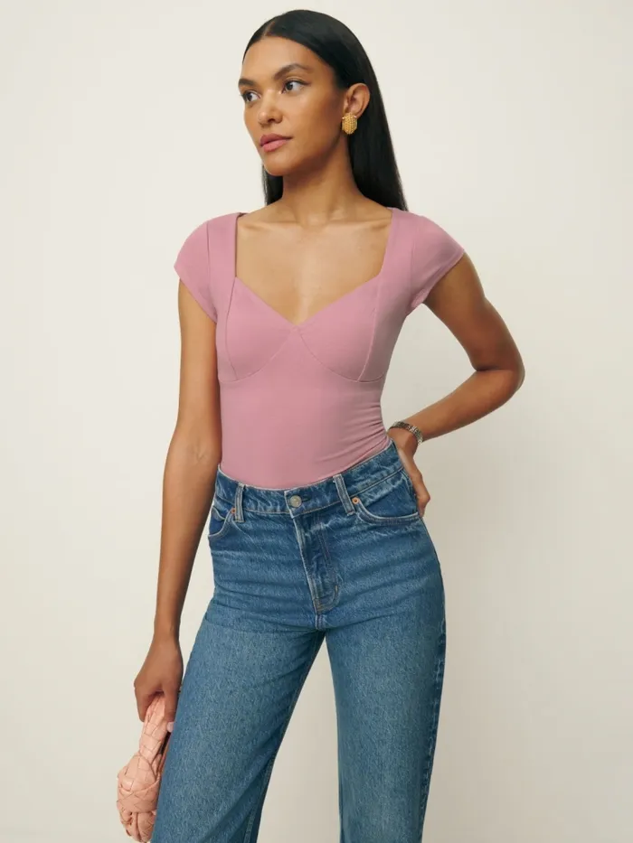 Reformation Tops Brielle Knit Top Rose Petals 8211 Women