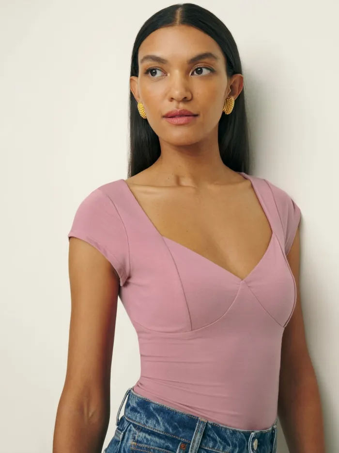 Reformation Tops Brielle Knit Top Rose Petals 8211 Women