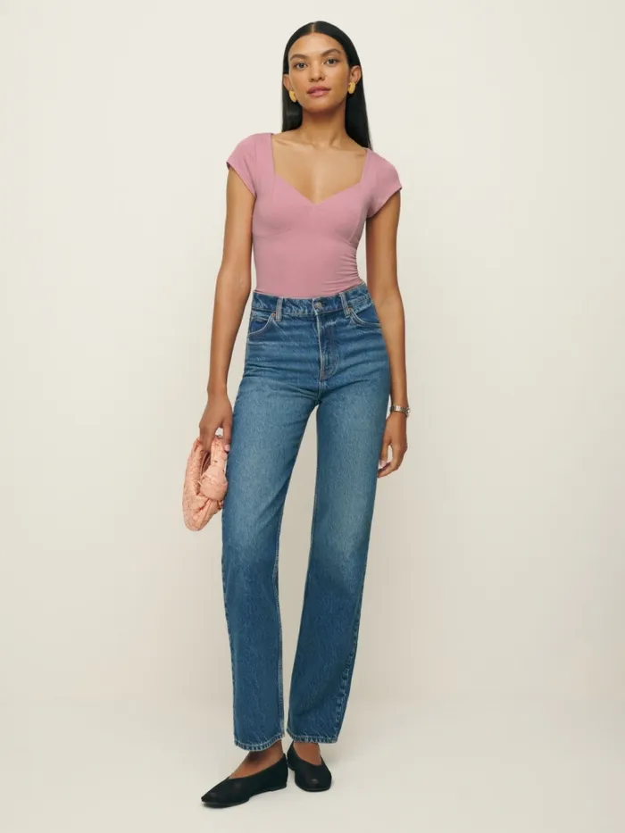 Reformation Tops Brielle Knit Top Rose Petals 8211 Women